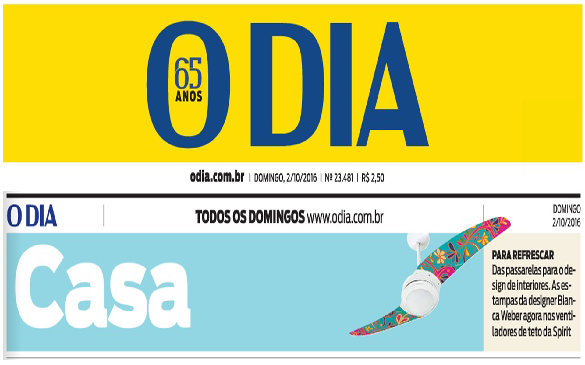 Capa Jornal O Dia